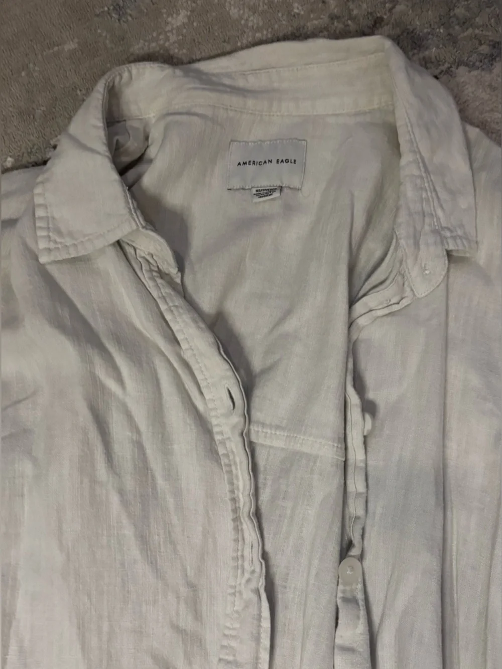 AE Light Cream Button-Up - Picture 2 of 3